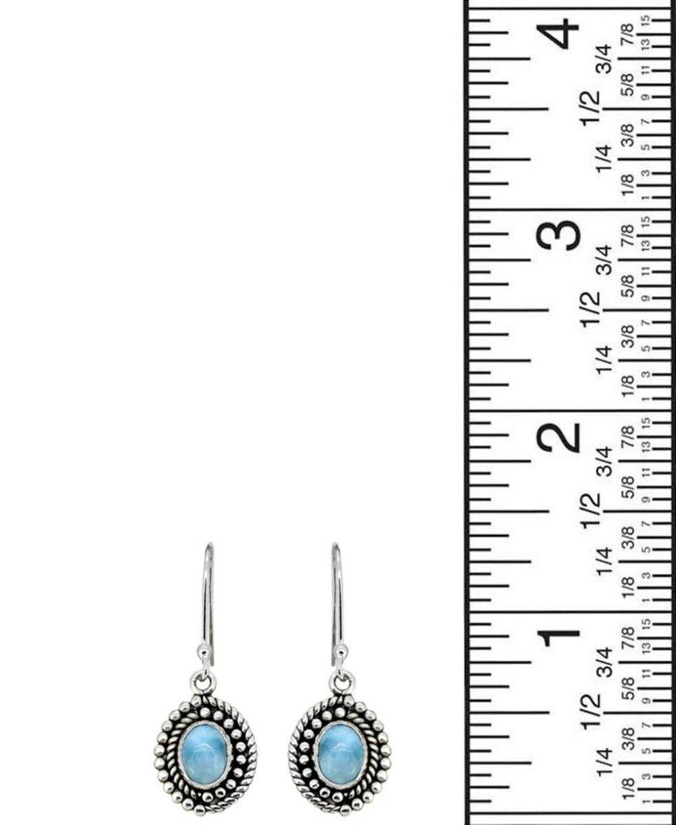 Larimar Solid 925 Sterling Silver Dangle Earrings - YoTreasure
