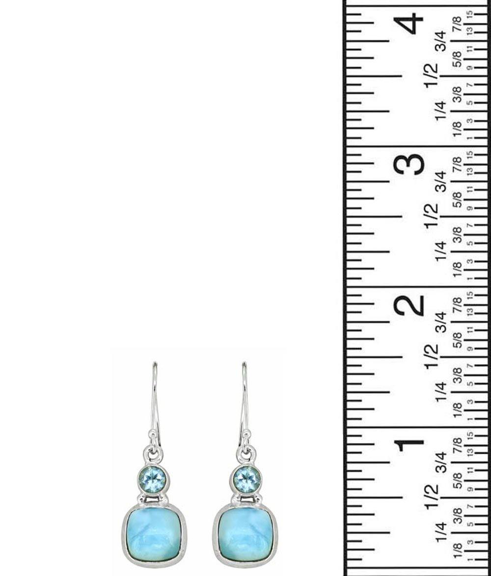 1.50" Larimar Blue Topaz 925 Sterling Silver Dangle Earrings Birthstone Jewelry - YoTreasure
