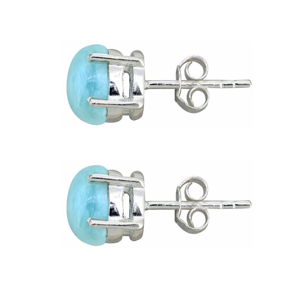Larimar Solid 925 Sterling Silver Stud Earrings - YoTreasure