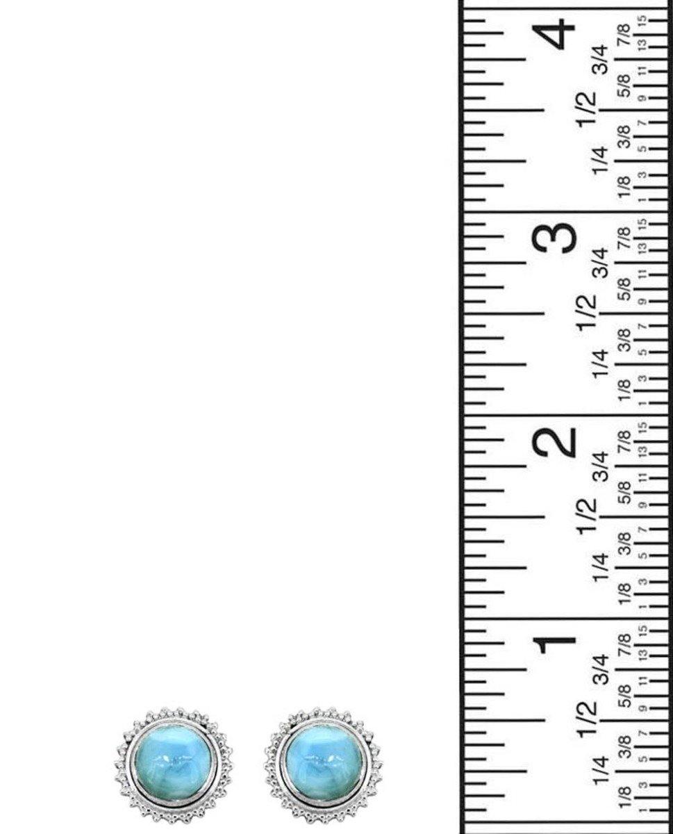 Larimar Solid 925 Sterling Silver Stud Earrings - YoTreasure