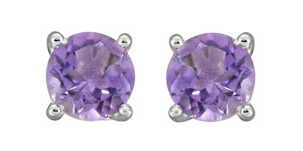 Purple Amethyst Sterling Silver Gemstone Earrings - YoTreasure