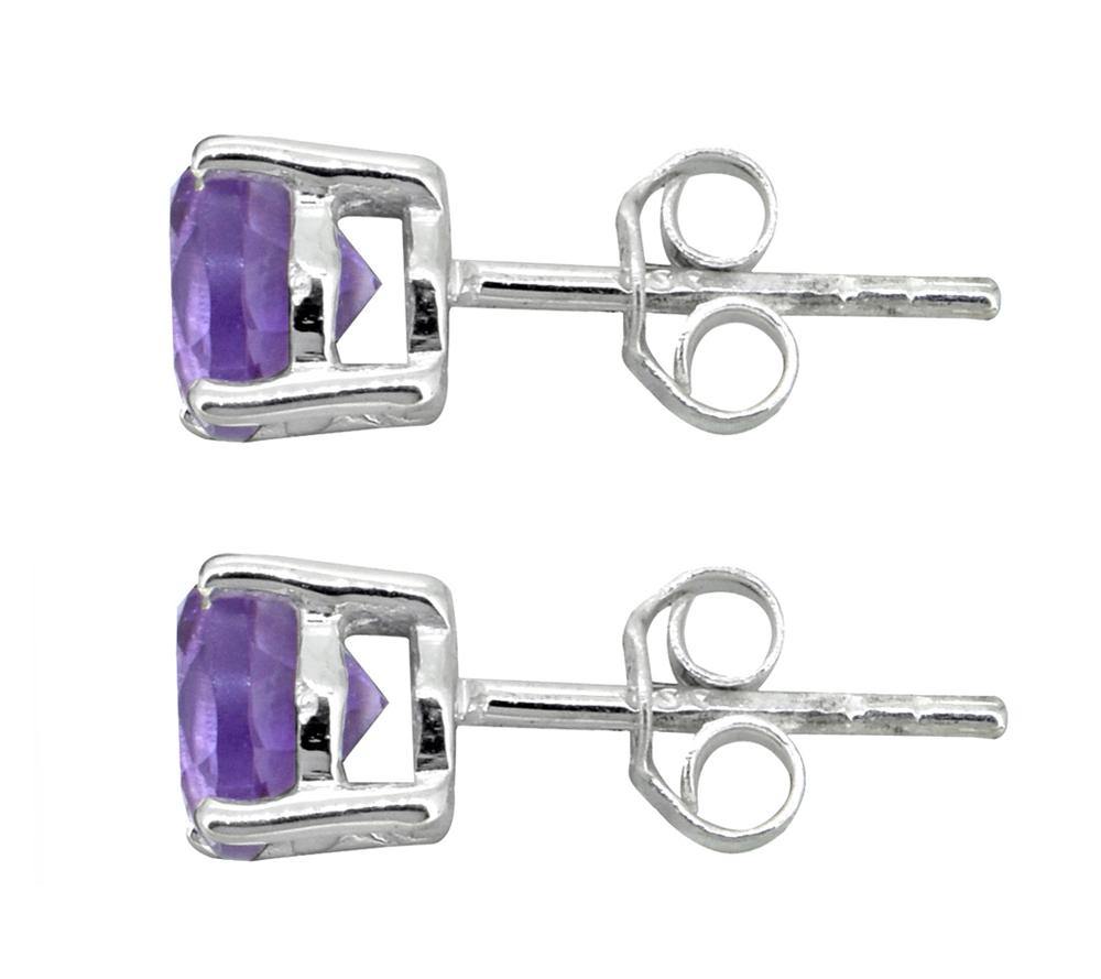 Purple Amethyst Sterling Silver Gemstone Earrings - YoTreasure