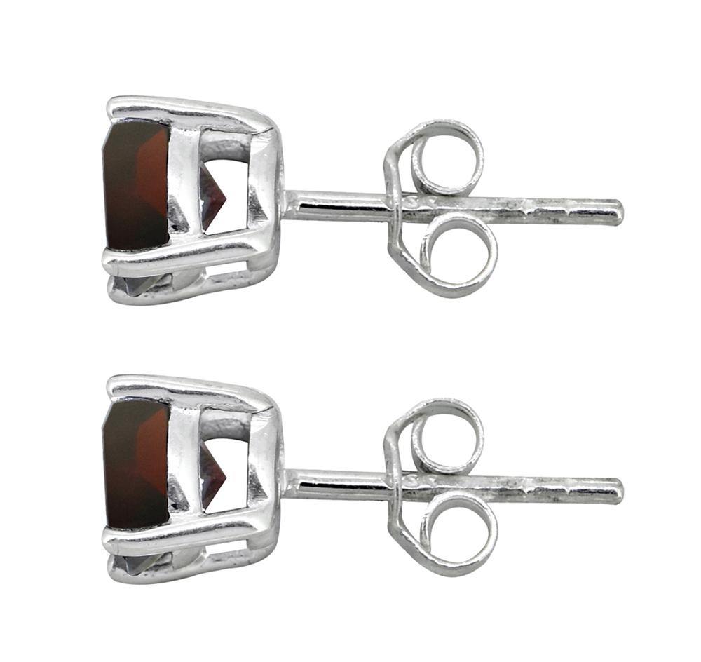 Natural Garnet Sterling Silver Gemstone Earrings - YoTreasure