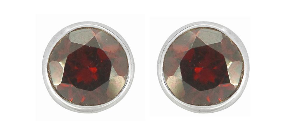 Natural Garnet Solid 925 Sterling Silver Stud Earrings Jewelry - YoTreasure