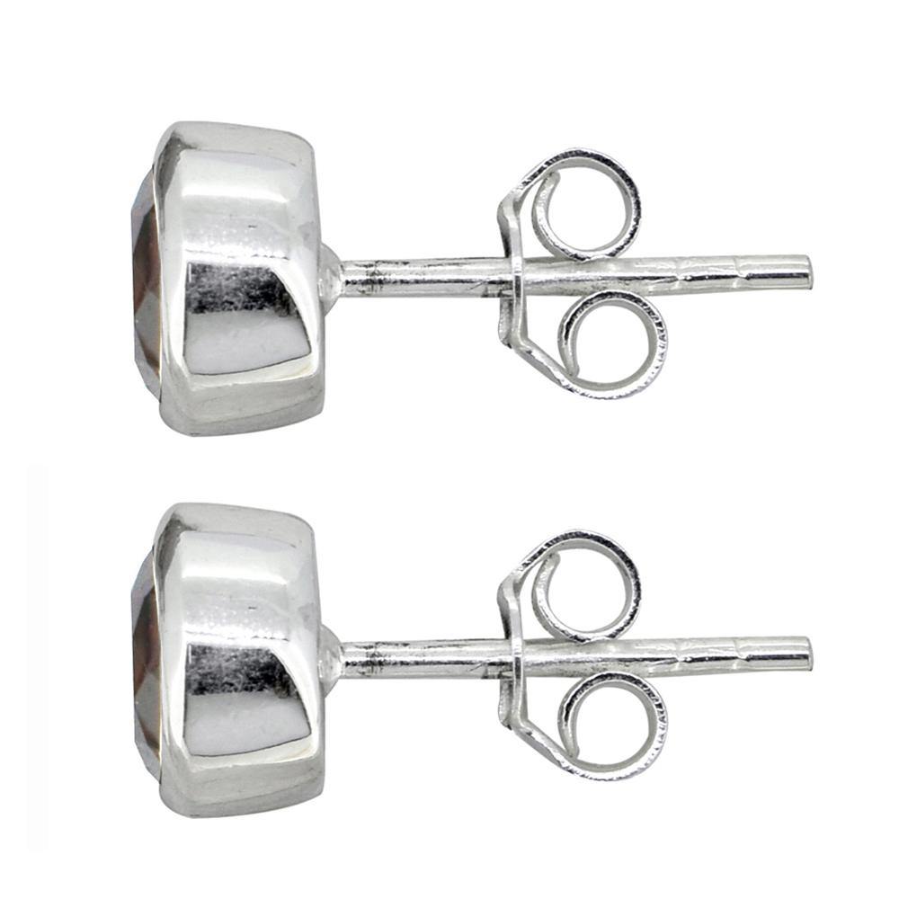 Natural Garnet Solid 925 Sterling Silver Stud Earrings Jewelry - YoTreasure