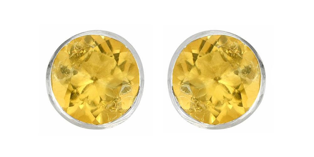 Citrine Solid 925 Sterling Silver Stud Earrings - YoTreasure