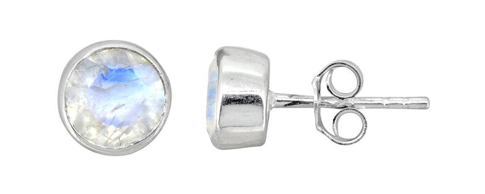Rainbow Moonstone Solid 925 Sterling Silver Stud Earrings - YoTreasure
