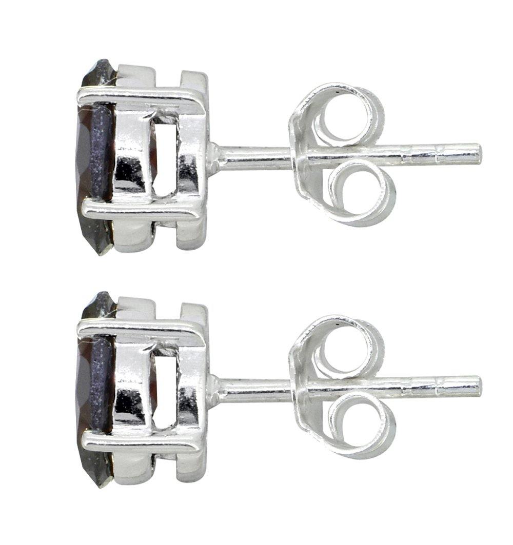 Natural Garnet Solid 925 Sterling Silver Stud Earrings - YoTreasure