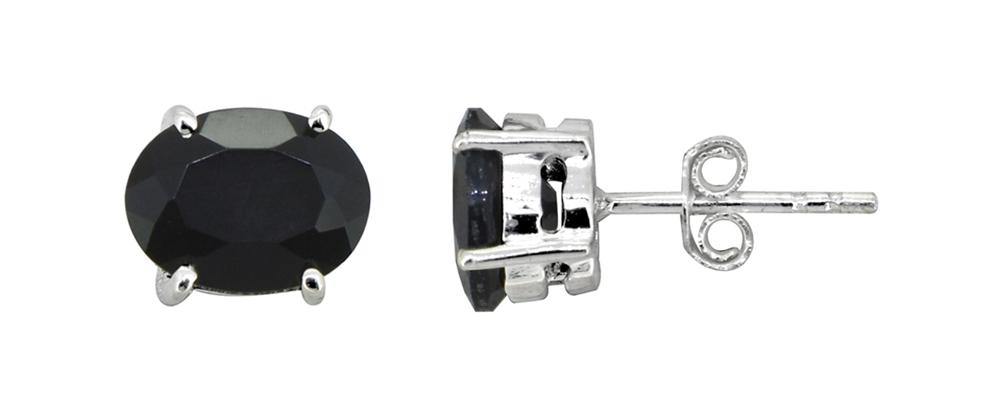 Black Onyx Solid 925 Sterling Silver Stud Earrings - YoTreasure