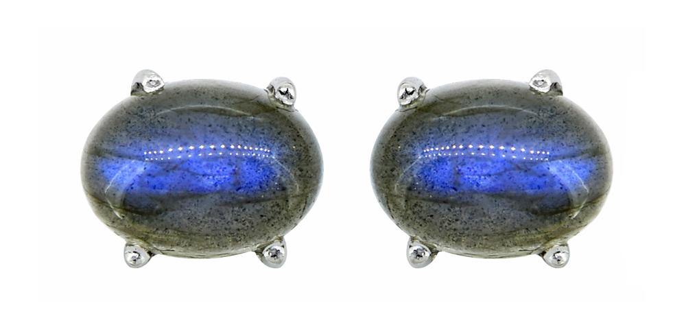 Labradorite Solid 925 Sterling Silver Stud Earrings - YoTreasure