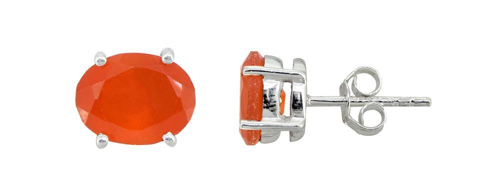 Carnelian Solid 925 Sterling Silver Stud Earrings - YoTreasure