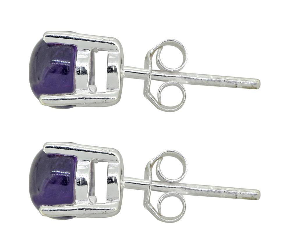 Natural Amethyst Solid 925 Sterling Silver Stud Earrings - YoTreasure
