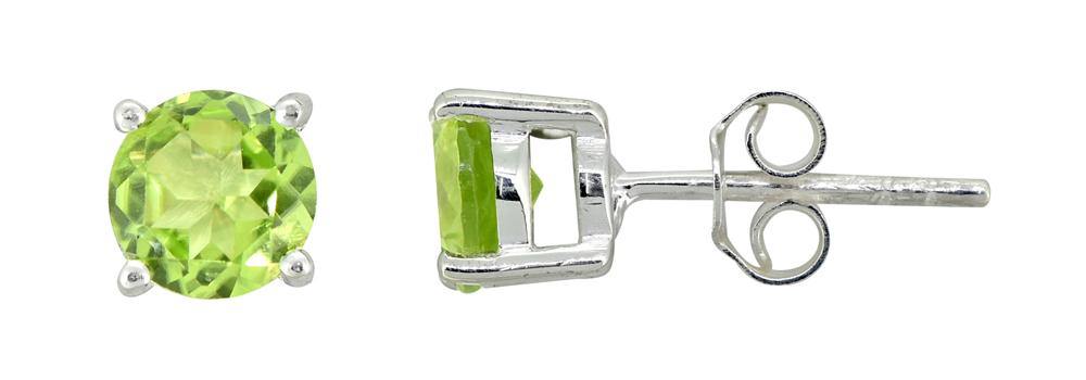 Peridot Solid 925 Sterling Silver Stud Earrings - YoTreasure