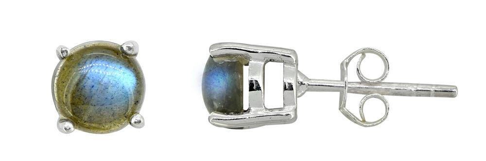 Labradorite Solid 925 Sterling Silver Stud Earrings - YoTreasure