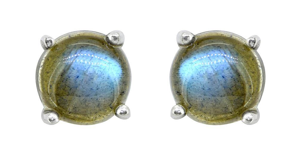 Labradorite Solid 925 Sterling Silver Stud Earrings - YoTreasure