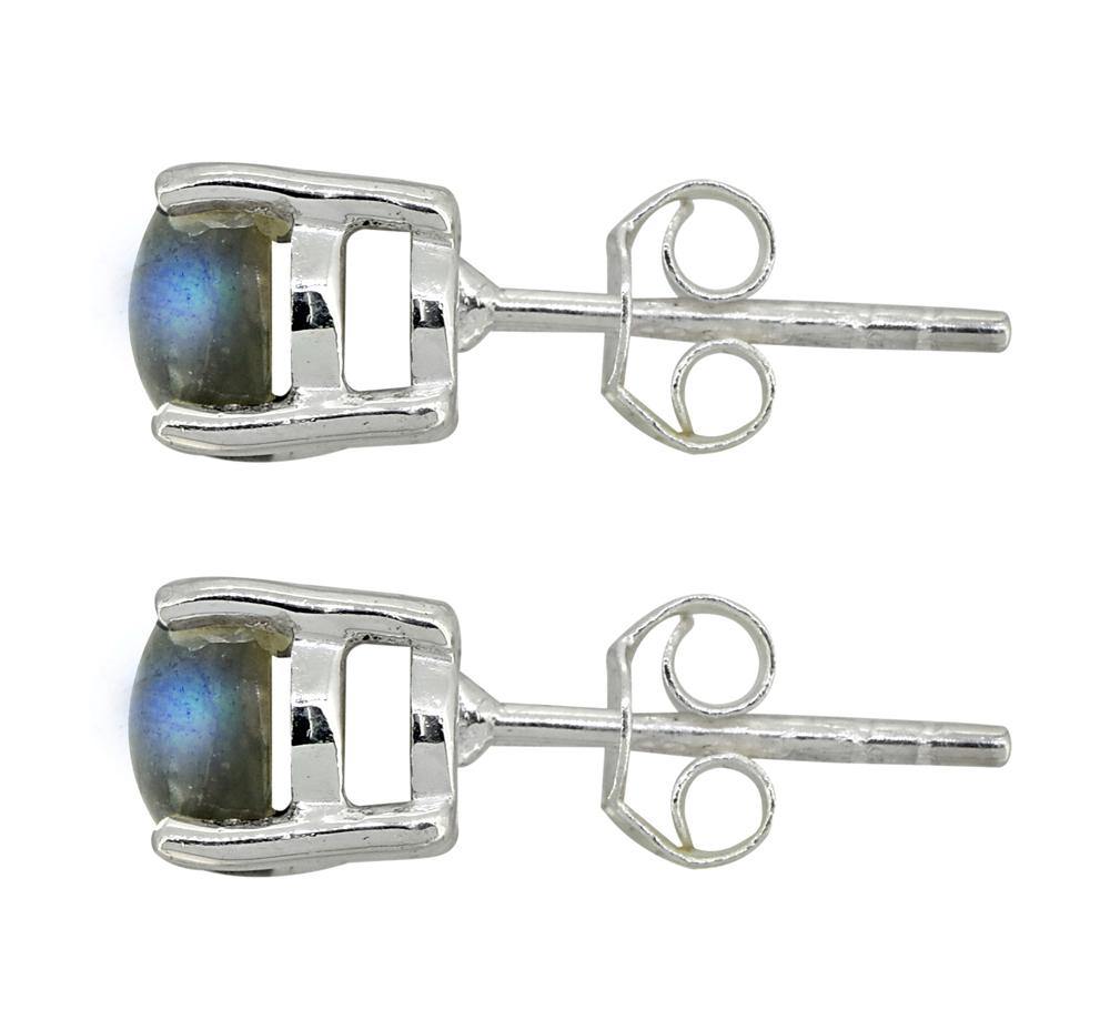 Labradorite Solid 925 Sterling Silver Stud Earrings - YoTreasure