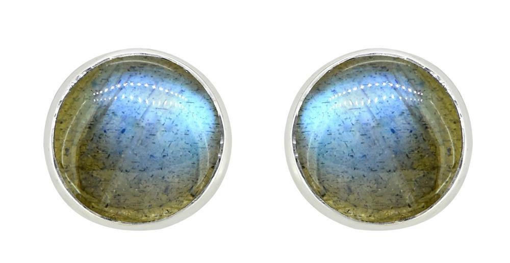 Labradorite Solid 925 Sterling Silver Stud Earrings - YoTreasure