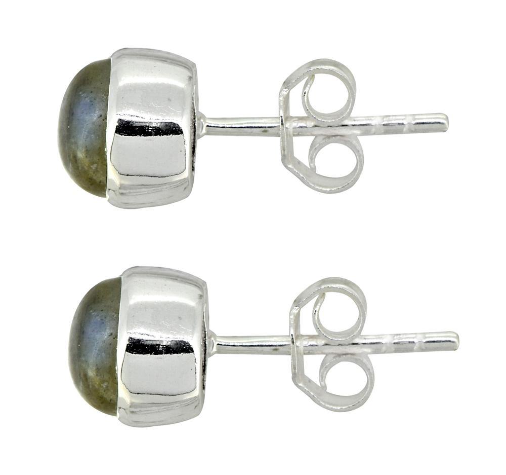 Labradorite Solid 925 Sterling Silver Stud Earrings - YoTreasure