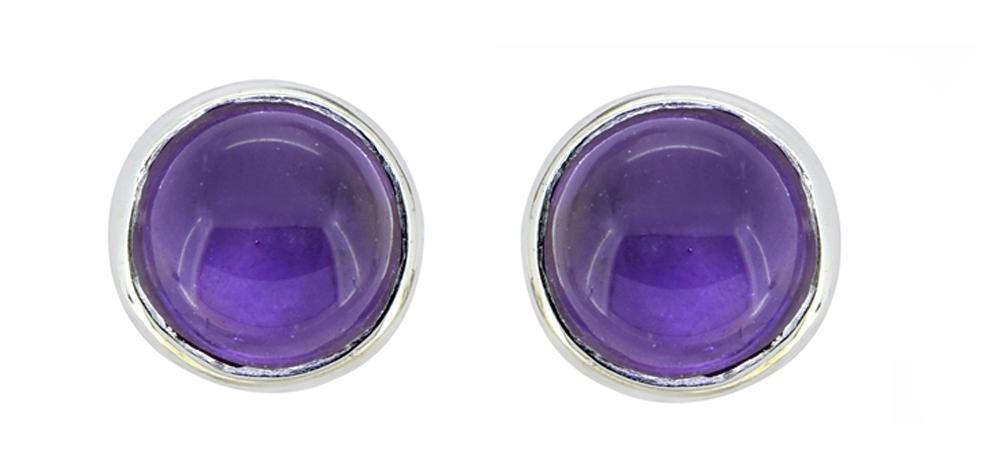 Natural Amethyst Solid 925 Sterling Silver Stud Earrings - YoTreasure