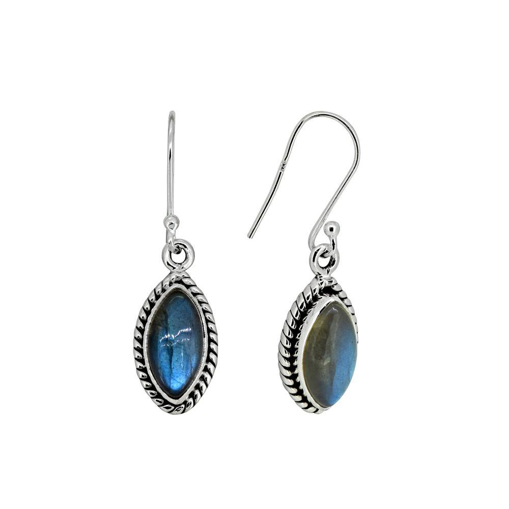 1.45" Labradorite Solid 925 Sterling Silver Dangle Earrings Jewelry - YoTreasure