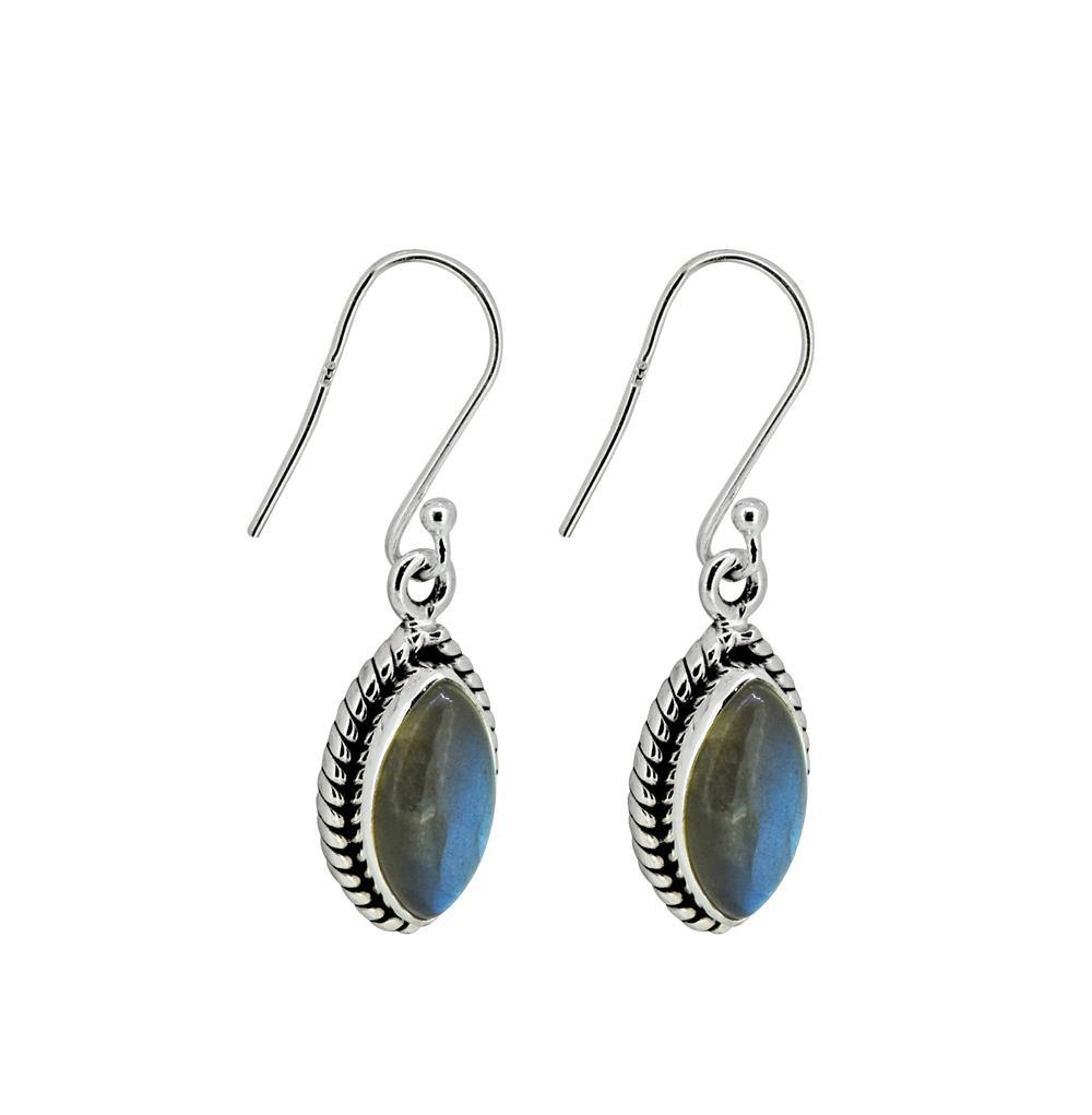 1.45" Labradorite Solid 925 Sterling Silver Dangle Earrings Jewelry - YoTreasure