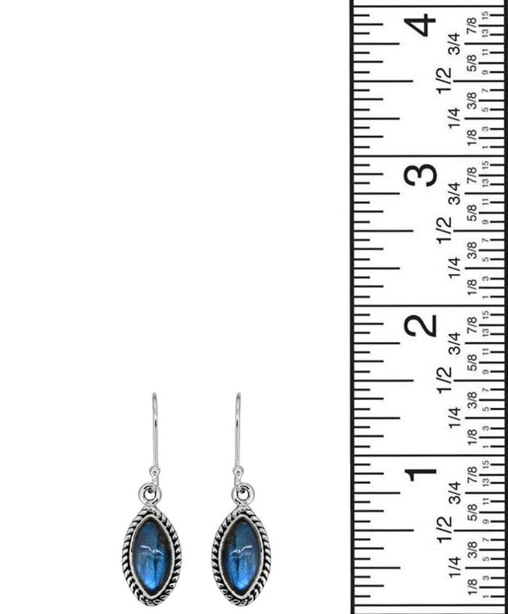 1.45" Labradorite Solid 925 Sterling Silver Dangle Earrings Jewelry - YoTreasure