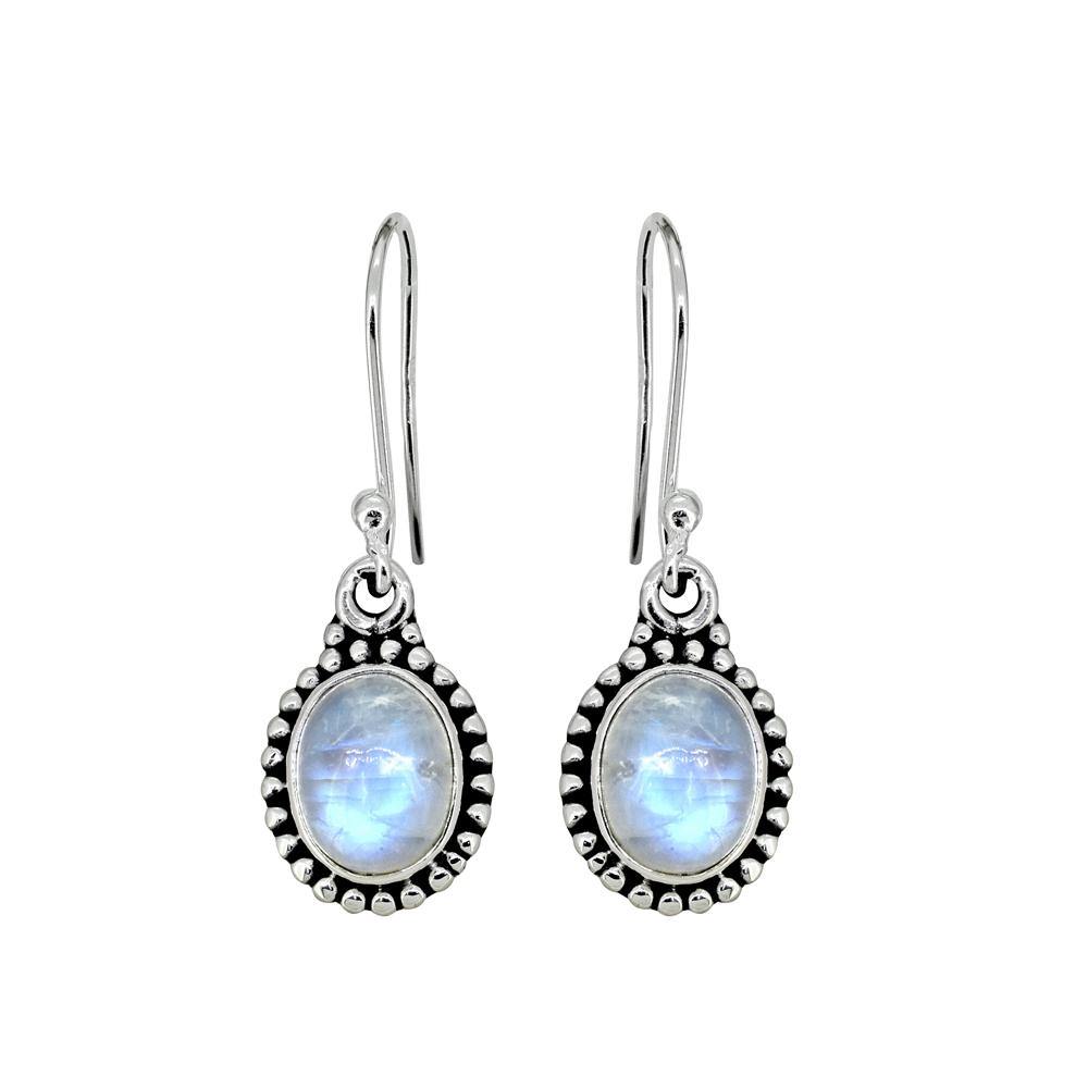 1.25" Moonstone Solid 925 Sterling Silver Dangle Earrings Jewelry - YoTreasure
