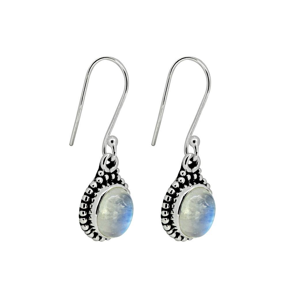 1.25" Moonstone Solid 925 Sterling Silver Dangle Earrings Jewelry - YoTreasure