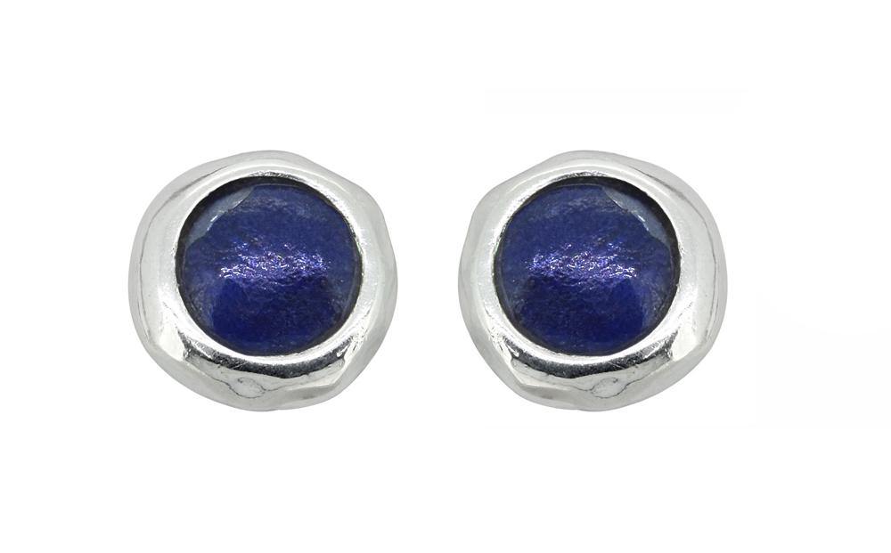 Lapis Solid 925 Sterling Silver Stud Earrings - YoTreasure