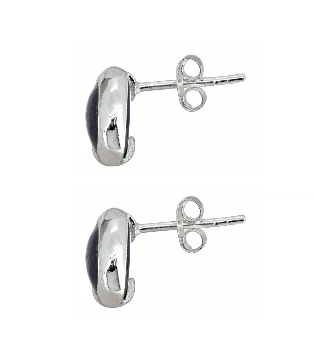 Lapis Solid 925 Sterling Silver Stud Earrings - YoTreasure