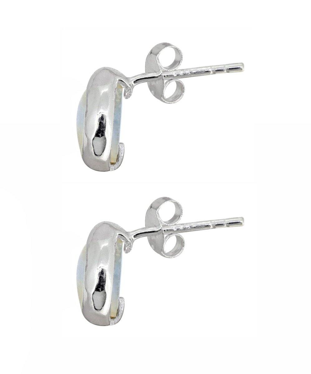 Rainbow Moonstone Solid 925 Sterling Silver Stud Earrings - YoTreasure