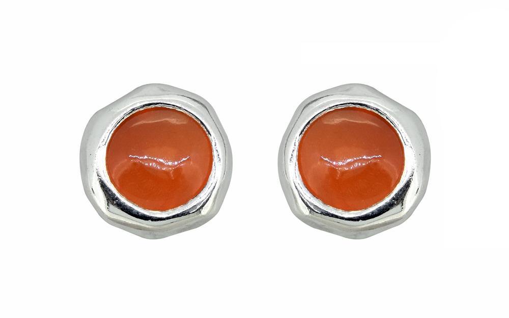 Carnelian Solid 925 Sterling Silver Stud Earrings - YoTreasure