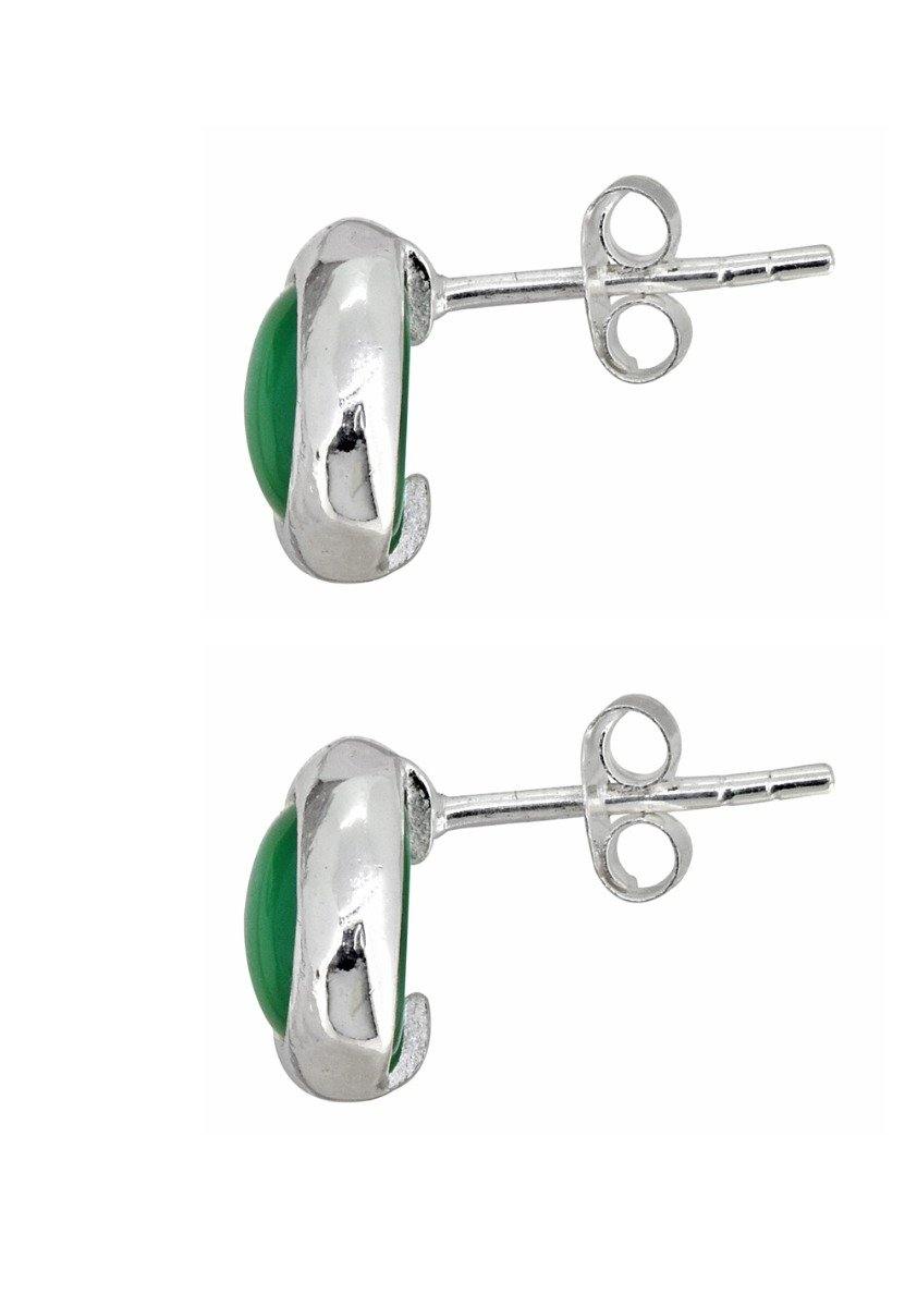 Green Onyx Solid 925 Sterling Silver Stud Earrings Jewelry - YoTreasure