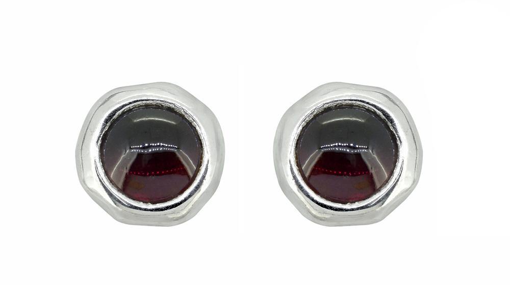 Garnet Solid 925 Sterling Silver Stud Earrings Jewelry - YoTreasure