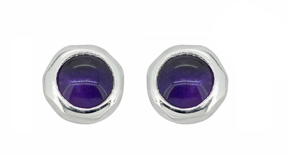 Amethyst Solid 925 Sterling Silver Stud Earrings Jewelry - YoTreasure