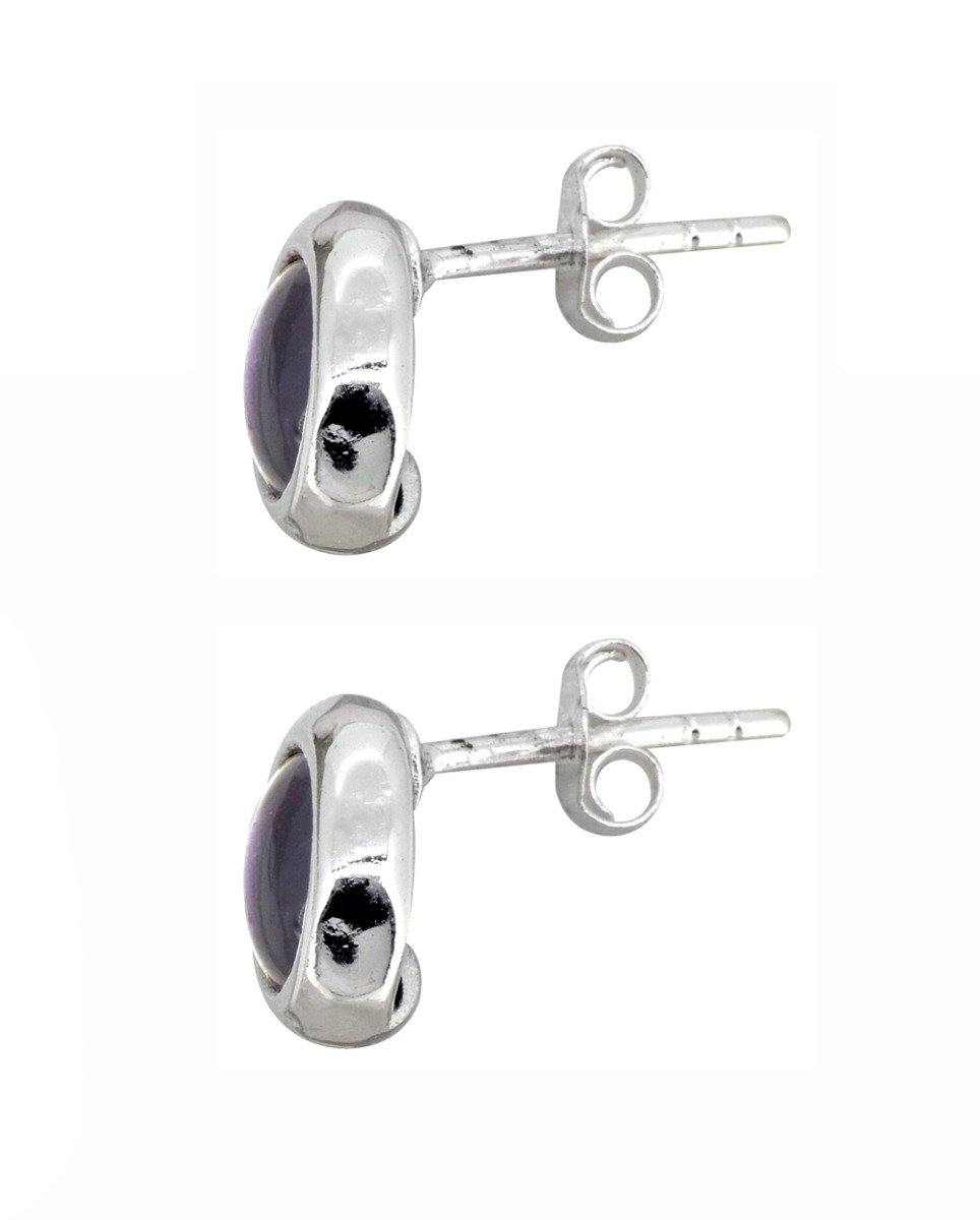 Amethyst Solid 925 Sterling Silver Stud Earrings Jewelry - YoTreasure