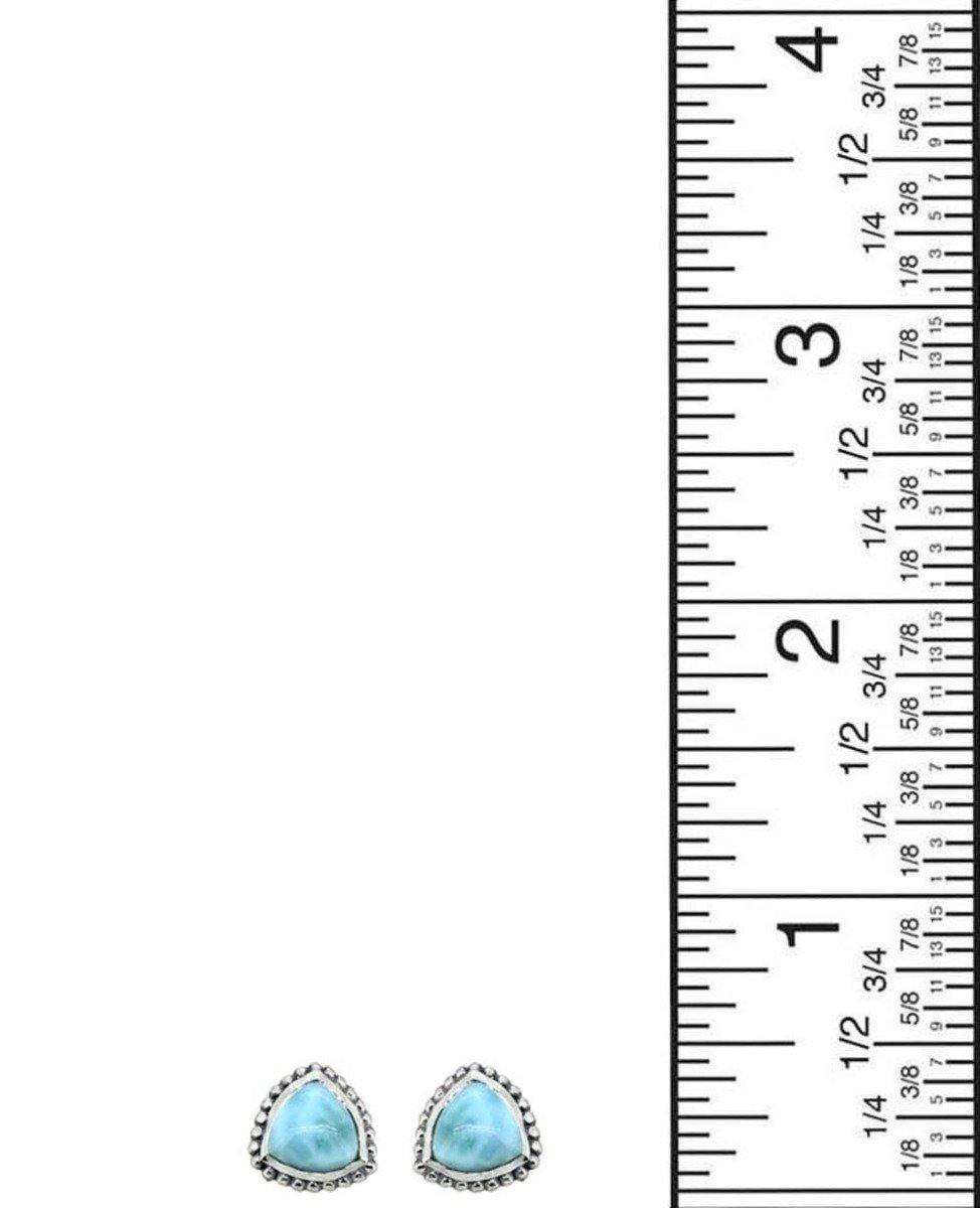 Larimar Solid 925 Sterling Silver Stud Earrings - YoTreasure