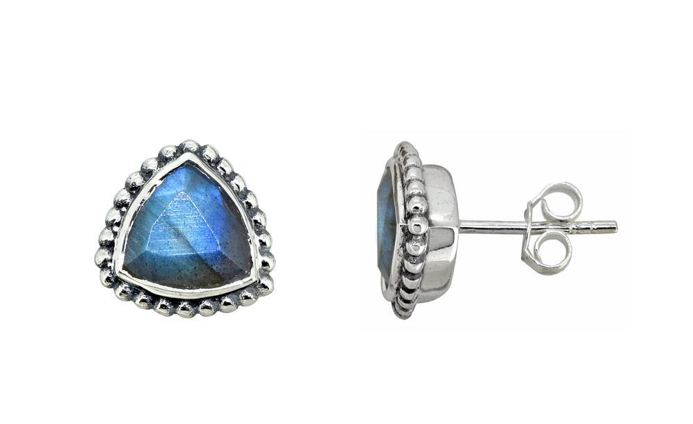 Labradorite Solid 925 Sterling Silver Stud Earrings - YoTreasure