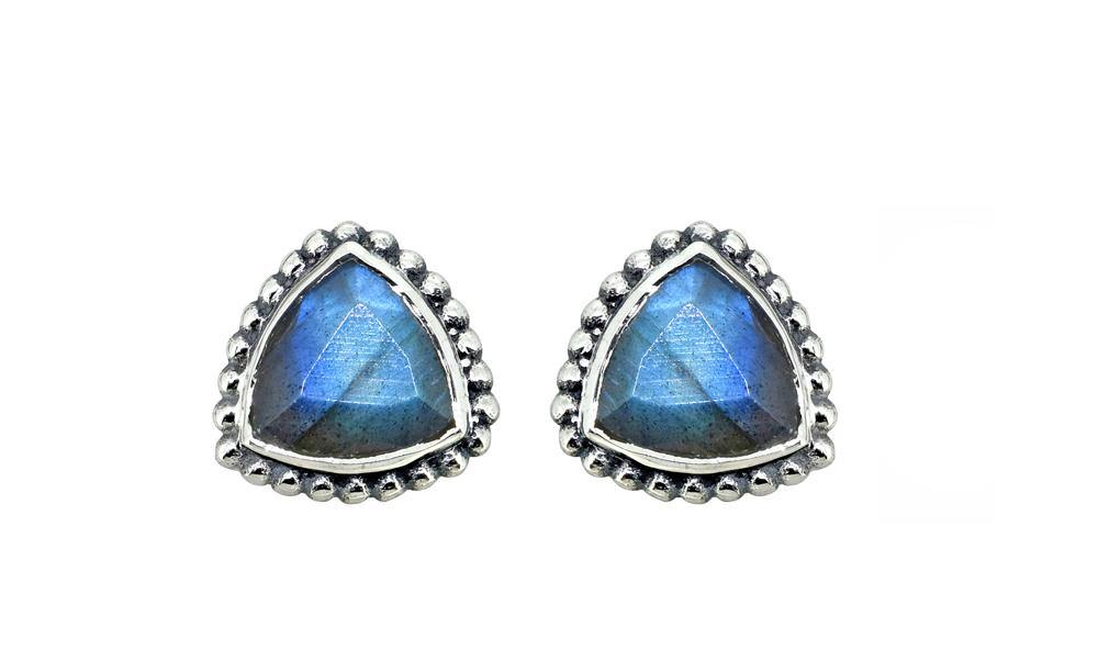 Labradorite Solid 925 Sterling Silver Stud Earrings - YoTreasure