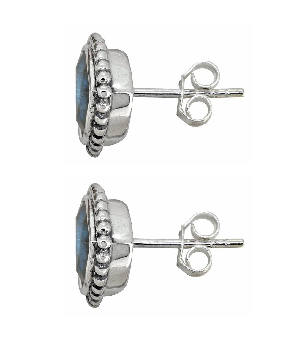 Labradorite Solid 925 Sterling Silver Stud Earrings - YoTreasure