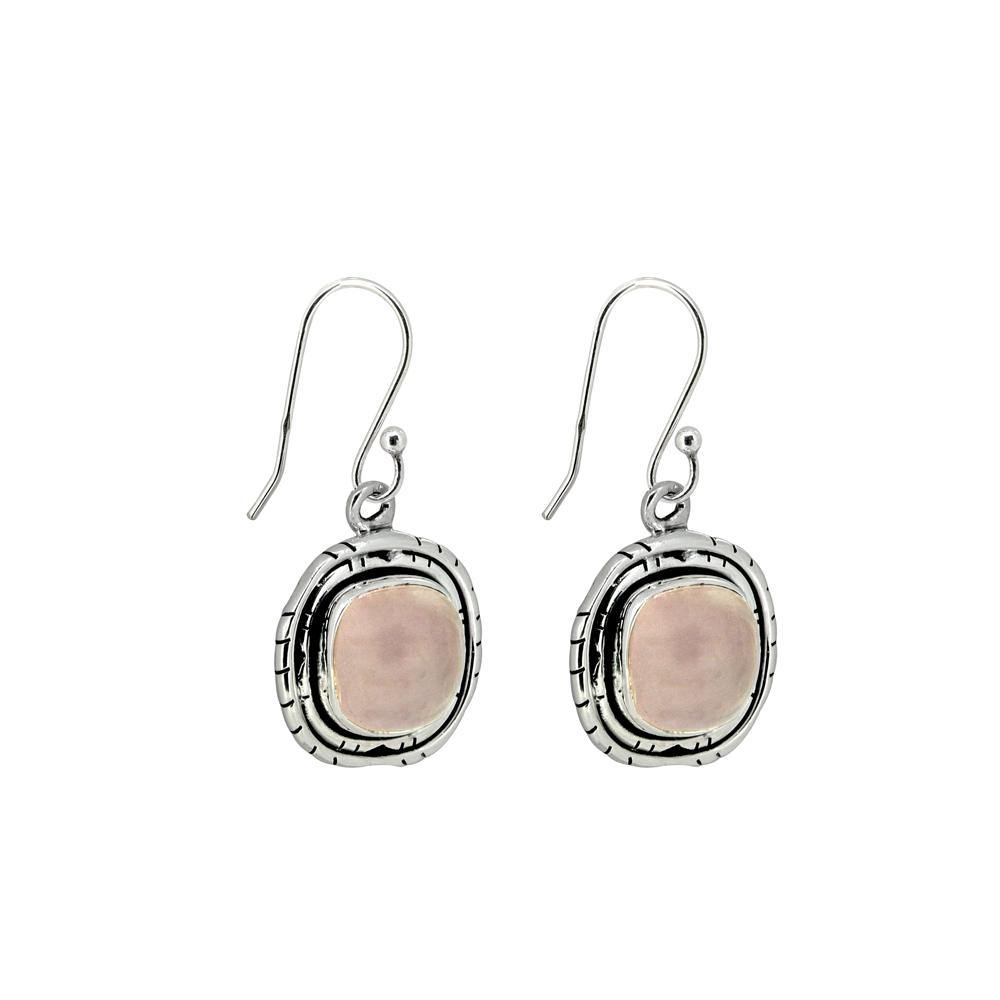 1.35" Rose Quartz Solid 925 Sterling Silver Dangle Earrings Jewelry - YoTreasure