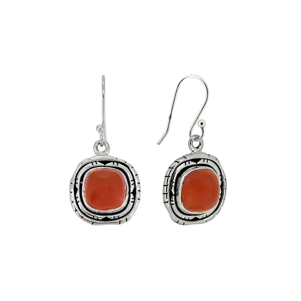 1.35" Carnelian Solid 925 Sterling Silver Dangle Earrings Jewelry - YoTreasure
