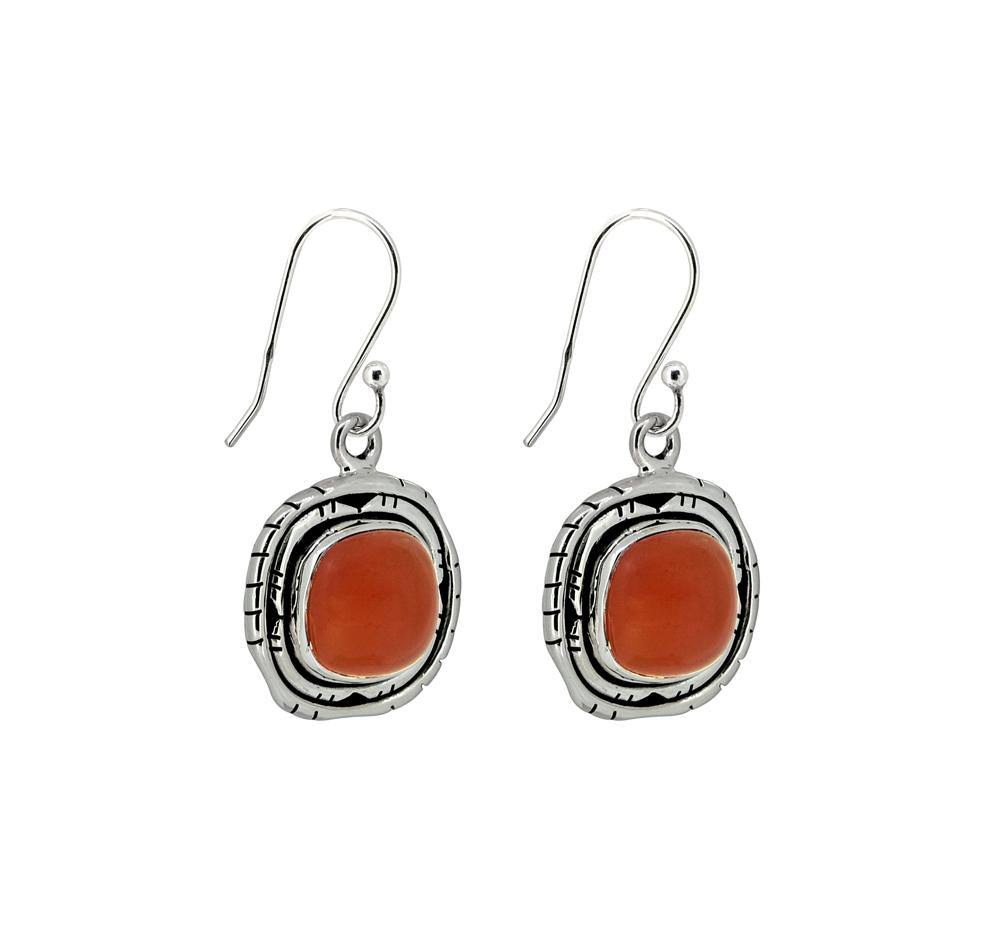 1.35" Carnelian Solid 925 Sterling Silver Dangle Earrings Jewelry - YoTreasure