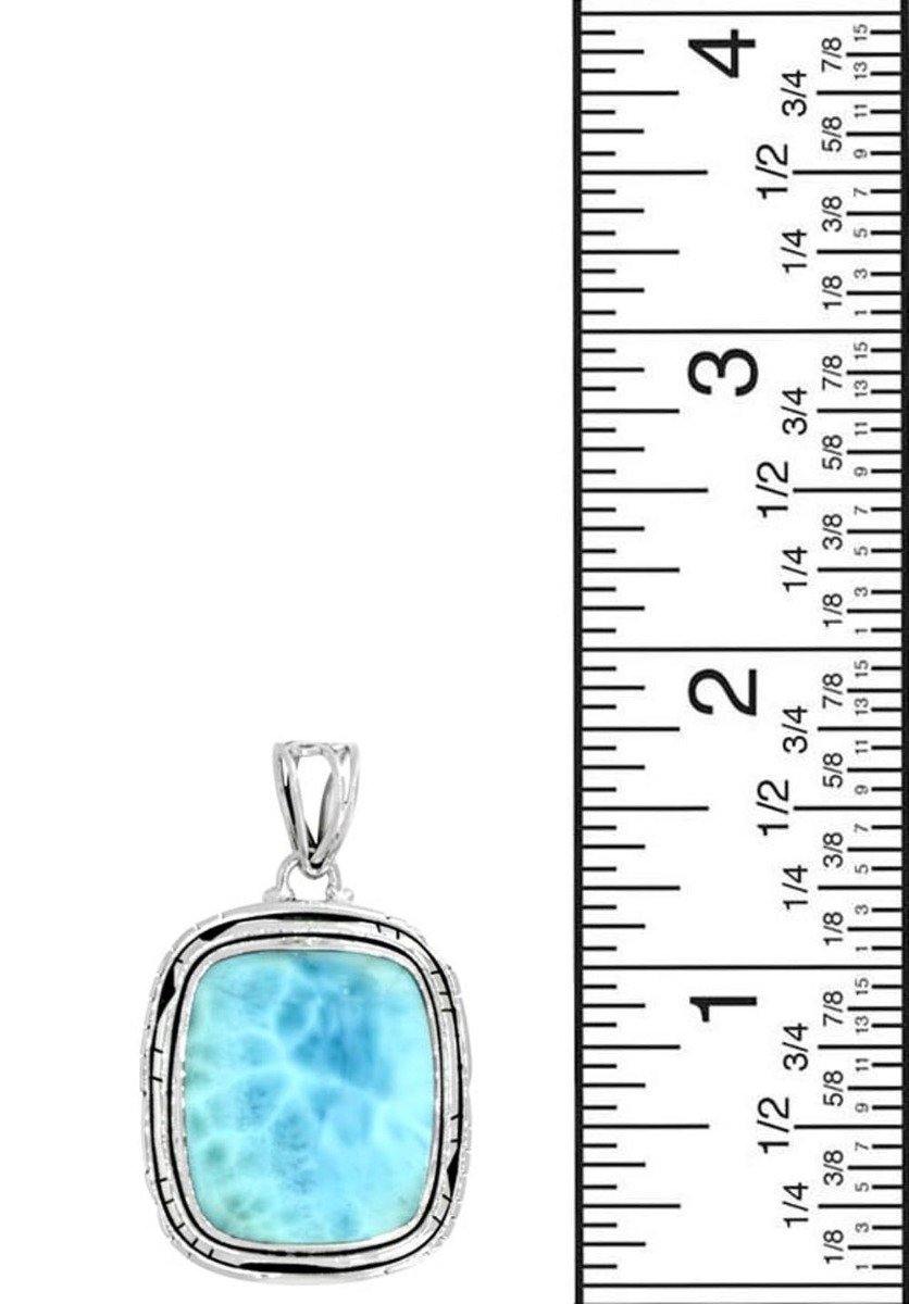 Sterling Silver Natural Larimar Gemstone Pendant Women Chain Necklace Jewelry Gift, 18" - YoTreasure