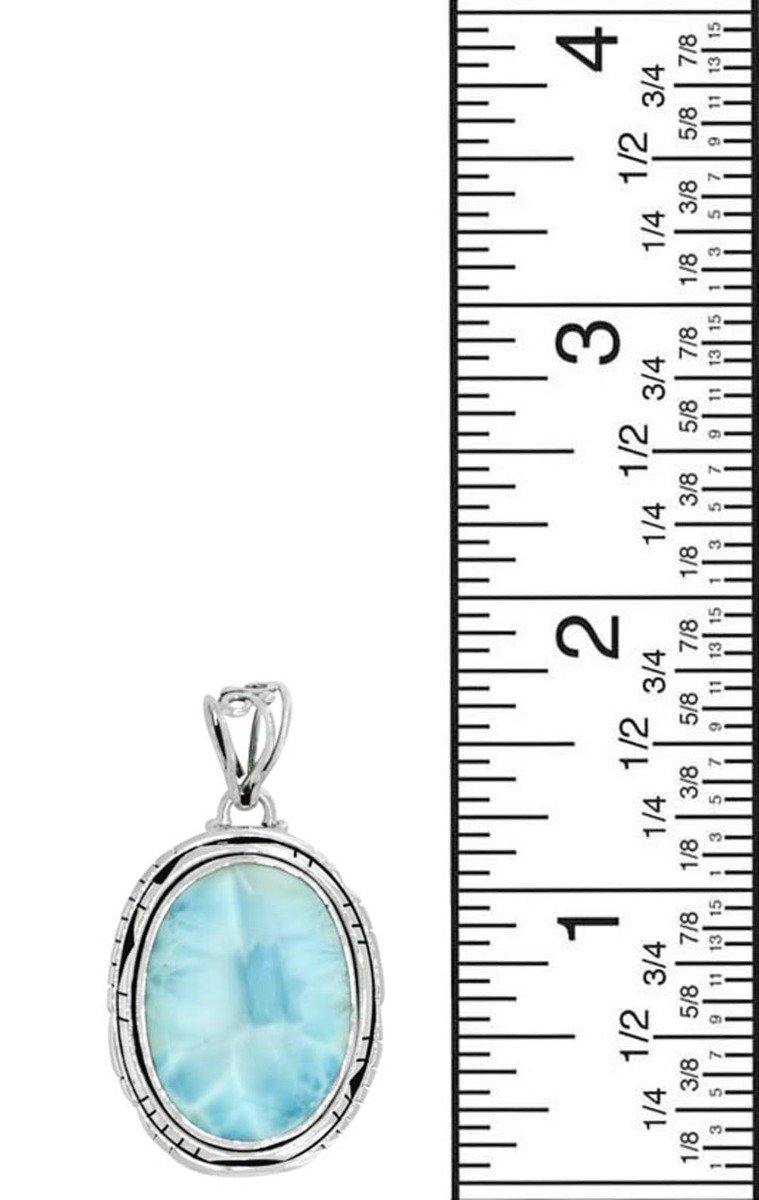 Natural Larimar Gemstone Pendant .925 Sterling Silver Fashion Women Chain Necklace Jewelry Gift, 18" - YoTreasure