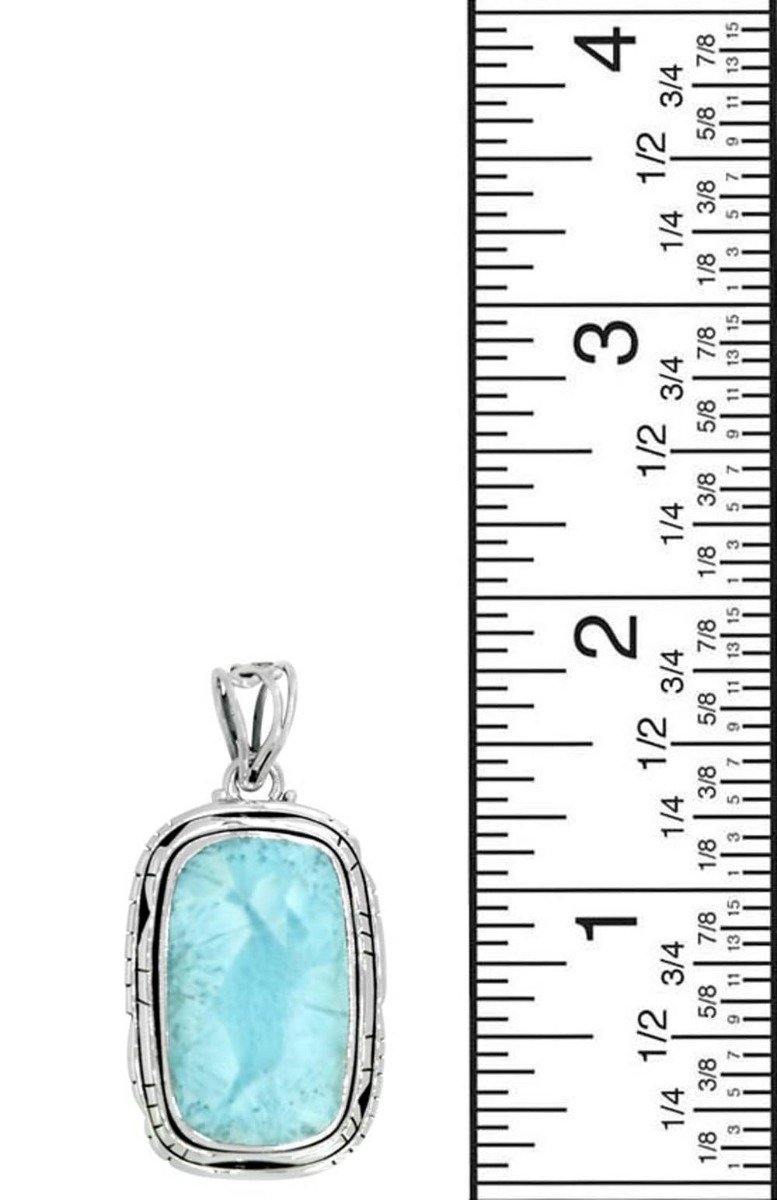 925 Sterling Silver Natural Larimar Pendant Chain Necklace Jewelry, 18" Perfect Gifts for Women on Christmas - YoTreasure