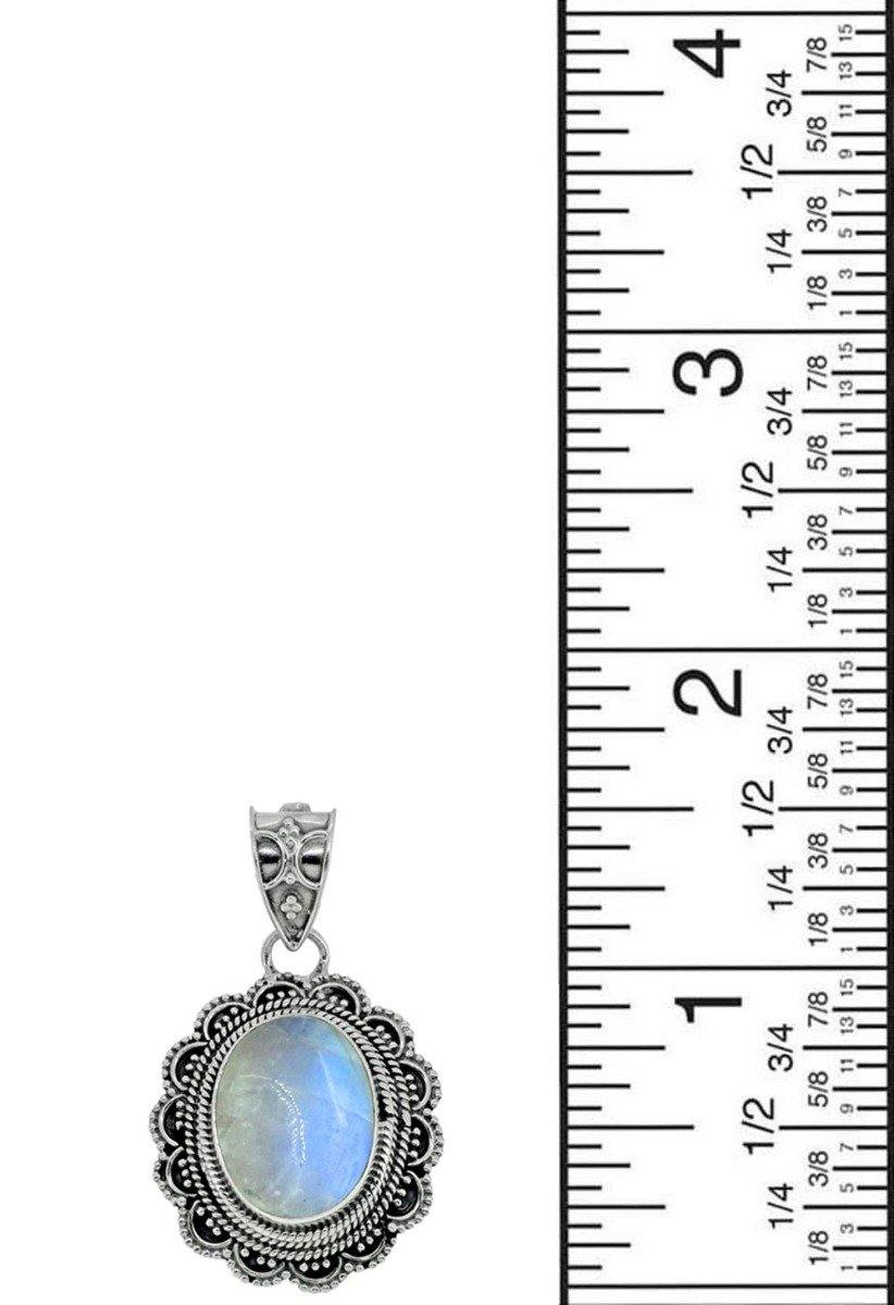 Moonstone Pendant 925 Sterling Silver Chain Necklace,18" - YoTreasure