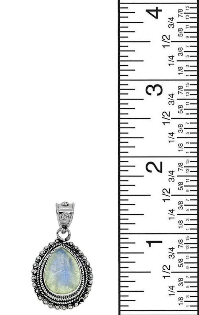 Moonstone Pendant Solid 925 Sterling Silver Chain Necklace,18" - YoTreasure