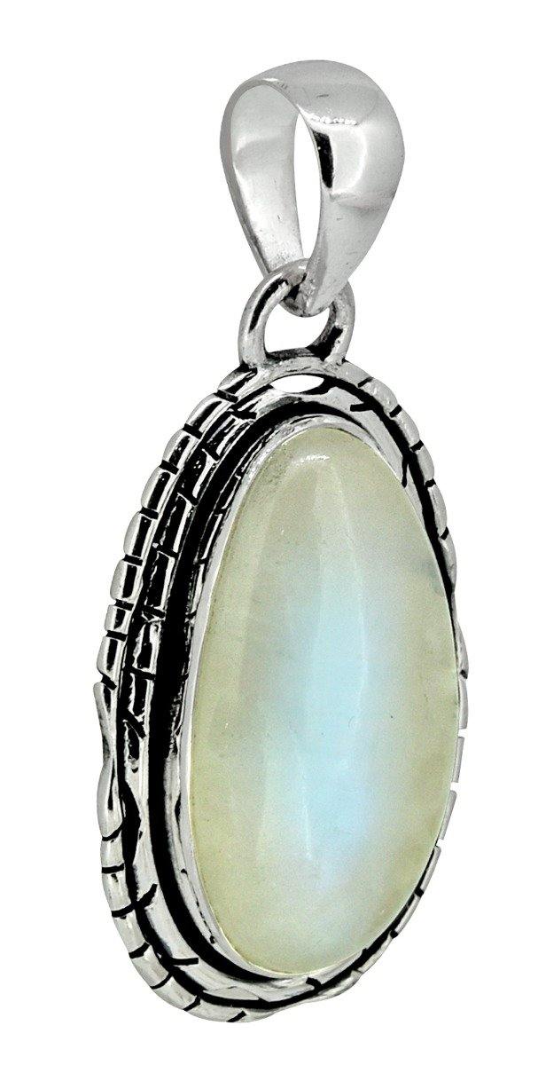 Moonstone Solid 925 Sterling Silver Pendant Jewelry,18" - YoTreasure