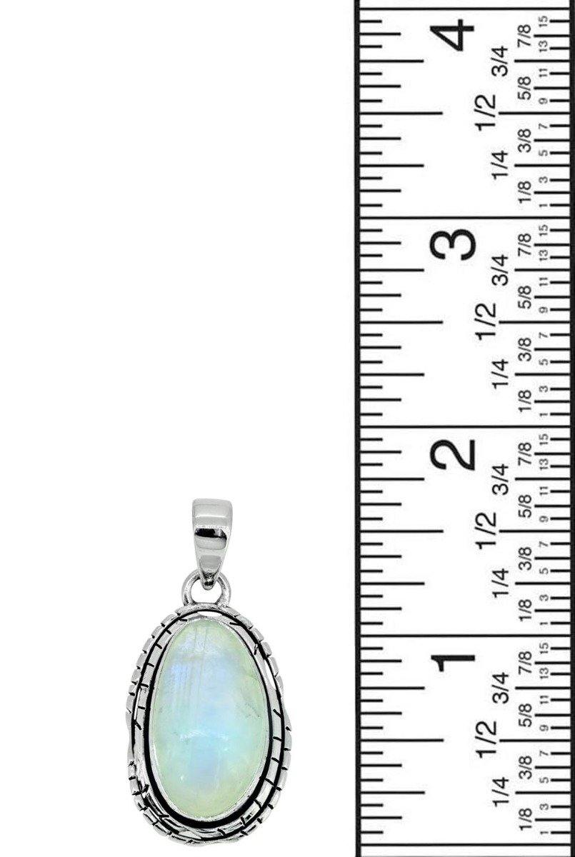 Moonstone Solid 925 Sterling Silver Pendant Jewelry,18" - YoTreasure